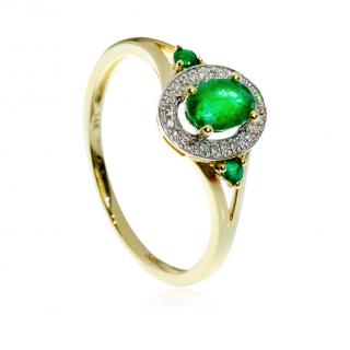 Diamantový prsteň so smaragdmi LRG803.SP