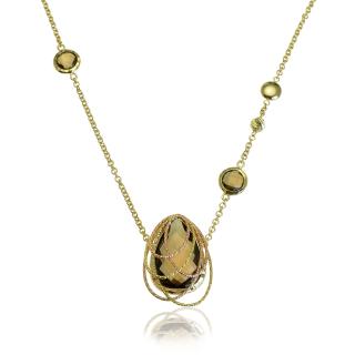 Zlatý náhrdelník Brown gem so záhnedou