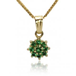 Zlatý náhrdelník s prírodnými smaragdami LNL479.BT