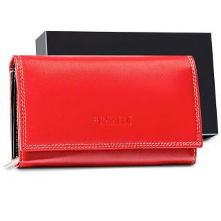 Červená dámska kožená peňaženka v krabičke Cavaldi RD-07-GCL RED MULTI