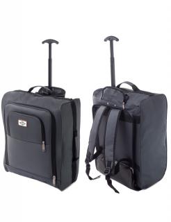 Cestovná taška na kolieskach s popruhmi na chrbát 14 - sivá