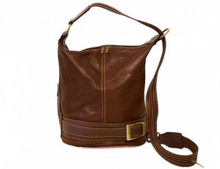 Dámska kožená kabelka / batoh S6940 - hnedá