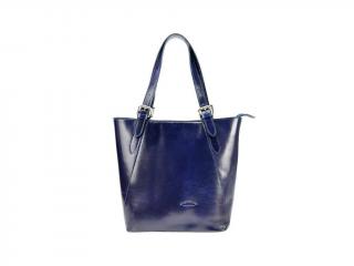 Dámska kožená kabelka L. Artigiano 8470 - tmavo modrá