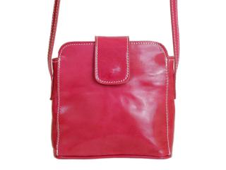 Dámska kožená kabelka Marco 6887- červená