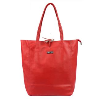 Dámska kožená kabelka MiaMore 01-014 Z Dollaro-červená