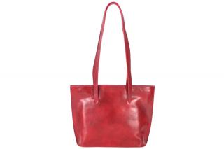 Dámska kožená kabelka S7111 - červená