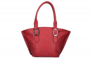 Dámska kožená kabelka S7196 - červená