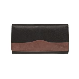 Dámska kožená peňaženka Lagen PWL-367 - čierna / hnedá