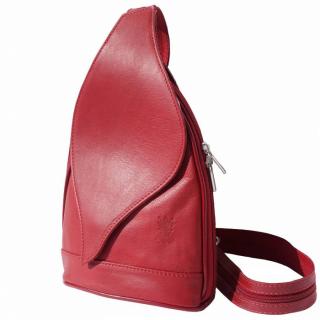 Dámsky kožený batoh S6924 - červený