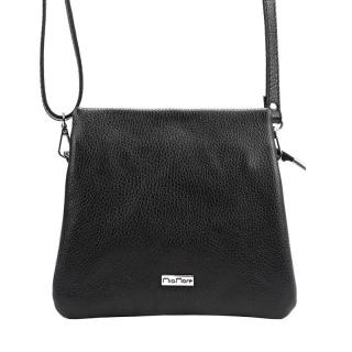 Kožená kabelka MiaMore 01-022 DOLLARO - čierna