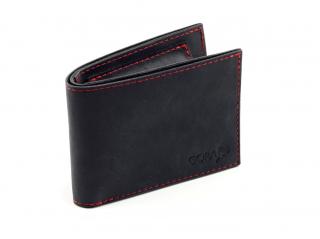 Kožená peňaženka GORA slim - čierna / červená