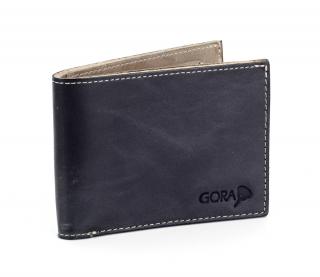 Kožená peňaženka GORA slim G01 - čierná/sivá