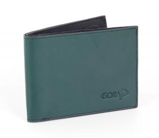 Kožená peňaženka GORA slim G01 - zelená/čierná