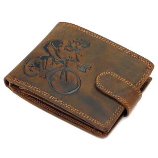 Pánska kožená peňaženka Wild L895-CYCLE - hnedá