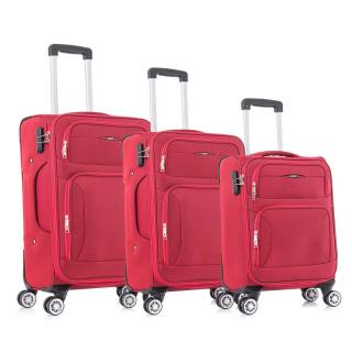 Textilná sada cestovných kufrov Jony 27 - Červená