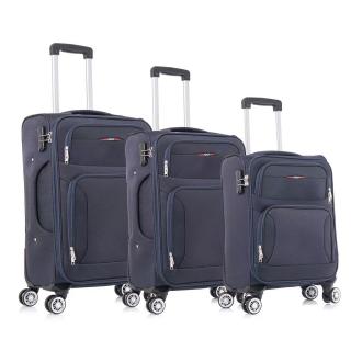 Textilná sada cestovných kufrov Jony 27 - Modrá