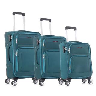 Textilná sada cestovných kufrov Jony 27 - Zelená