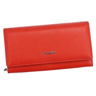 Veľká dámska kožená peňaženka Cavaldi PX28-DNM - červená