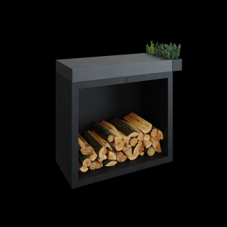 Pracovný kuchynský stôl OFYR BUTCHER BLOCK STORAGE 90 BLACK+CERAMIC