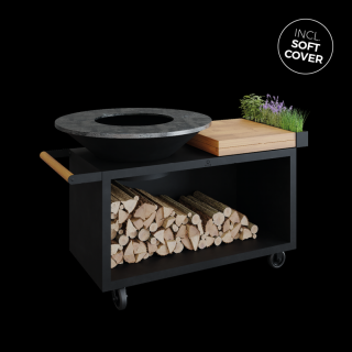 PRENOSNÉ OHNISKO S GRILOM OFYR ISLAND BLACK 100 PRO TEAK WOOD