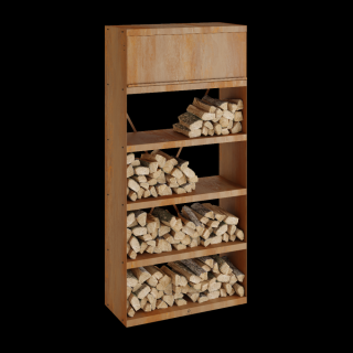 Regál na drevo WOOD STORAGE CORTEN 100