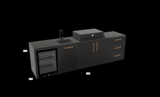 Záhradná kuchyňa Brabura 4modul Farba kuchyne: Anthracite Grey, Pracovná doska: Nero Zimbabwe
