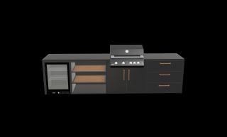Záhradná kuchyňa Brabura 4modul Garden Farba kuchyne: Anthracite Grey, Pracovná doska: Nero Zimbabwe