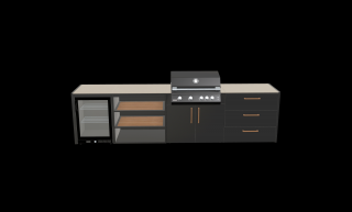 Záhradná kuchyňa Brabura 4modul Garden Farba kuchyne: Anthracite Grey, Pracovná doska: Pietra DI Osso