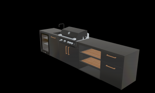 Záhradná kuchyňa Brabura 5modul Farba kuchyne: Anthracite Grey, Pracovná doska: Nero Zimbabwe