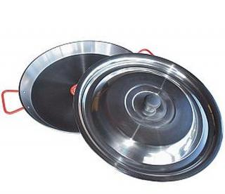 Panva Paella leštená oceľ 55 cm s nerezovou pokrievkou (Panva Paella leštená oceľ 55 cm s nerezovou pokrievkou)