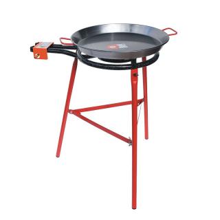 Set horák M40 Paella 40 cm dva okruhy, stojan a panva leštená oceľ 55 cm (Ideálny varič na varenie nielen pod šírym nebom)