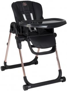 BabyGO Detská jedálenská stolička DIVAN black-rosegold (Jedálenská stolička pre deti)