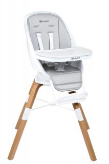 BabyGO Stolička na kŕmenie CAROU white (Jedálenská stolička pre deti)