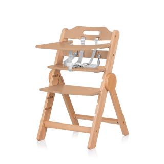 Detská jedálenská stolička drevená Chipolino 2v1 Cacao wood (NATURAL wood)