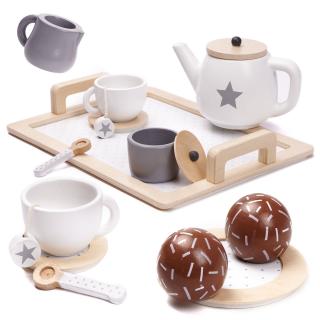 Detský drevený čajový servis pre 2 osoby (Detská čajová / kávová súprava)