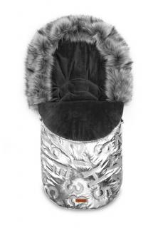 Fusak do kočíka Zimný ASPEN 95 x 45 cm Sensillo silver (s kožušinkou, silver)