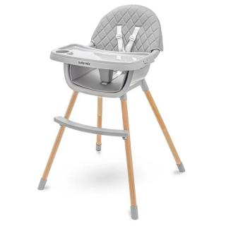 Jedálenská stolička Baby Mix Freja wooden dark grey (Jedálenská stolička na kŕmenie sivá)