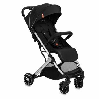 Športový kočík MoMi ESTELLE LIGHT black, strieborný rám (čierny, strieborná konštrukcia, ultraľahký)
