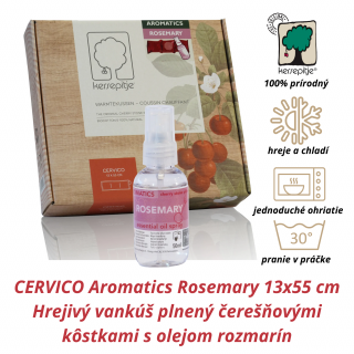 INATURA Čerešničky Cervico Aromatics Rosemary 13x55 cm (Hrejivý vankúš plnený čerešňovými kôstkami s olejom Rozmarín)