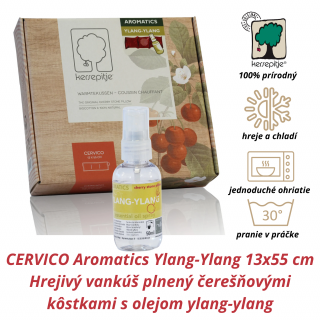 INATURA Čerešničky Cervico Aromatics Ylang-Ylang 13x55 cm (Hrejivý vankúš plnený čerešňovými kôstkami s olejom Ylang-Ylang)