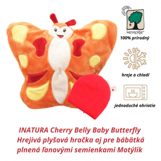 INATURA Cherry Belly Baby Butterfly (Hrejivá plyšová hračka plnená ľanovými semienkam Motýlik)