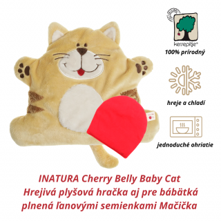 INATURA Cherry Belly Baby Cat (Hrejivá plyšová hračka plnená ľanovými semienkami Mačička)