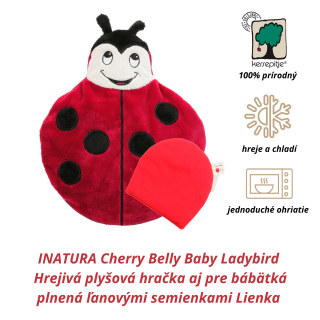 INATURA Cherry Belly Baby Ladybird (Hrejivá plyšová hračka plnená ľanovými semienkami Lienka )