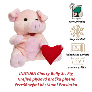 INATURA Cherry Belly Sr. Pig (Hrejivá plyšová hračka plnená čerešňovými kôstkami Prasiatko)