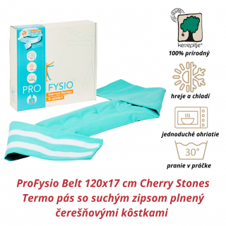 INATURA ProFysio Belt 120x17 cm Cherry Stones (Termo pás so suchým zipsom plnený čerešňovými kôstkami)
