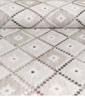 Loneta dekoračná látka zmesová mozaika hnedá | RTex