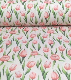 Loneta dekoračná látka zmesová tulipány | RTex