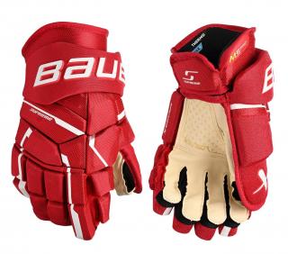 Hokejové rukavice BAUER S23 SUPREME M5 PRO Intermediate 12" Black Red