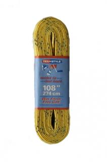 Hokejové šnúrky TEXSTYLE Double1510 MT voskové žlté 120"