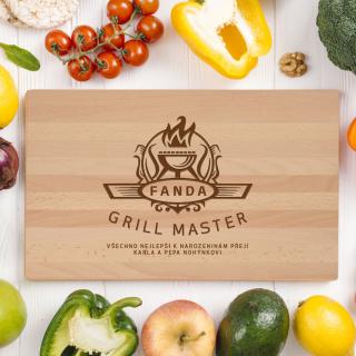 Masívna doska na krájanie s gravírovaním Grill master Veľkosť dosky: 30 x 20 cm